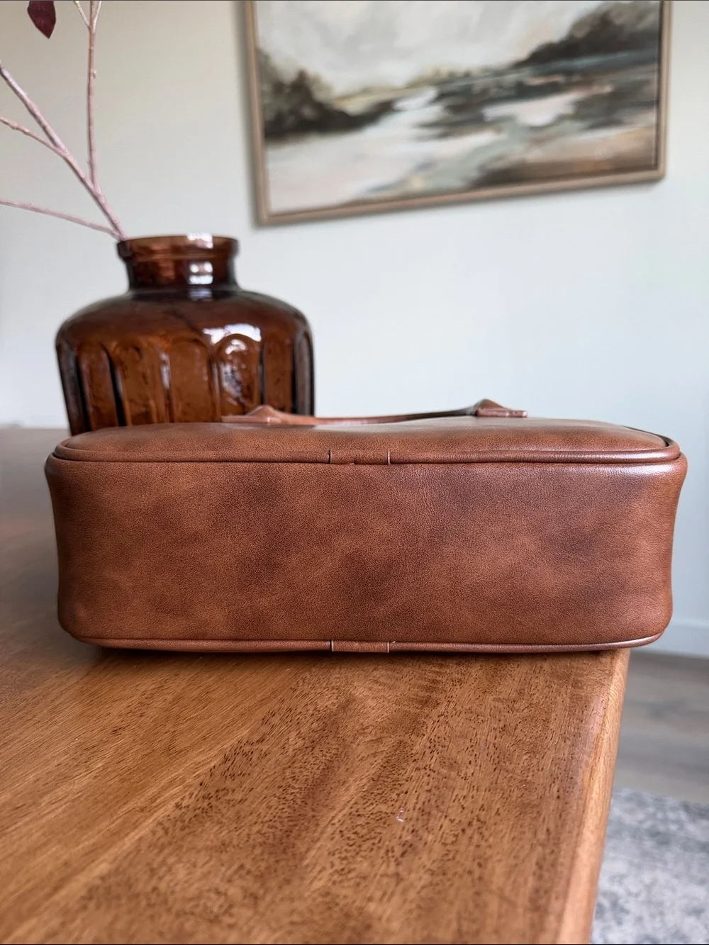 Universal Thread top handle with genuine leather card case